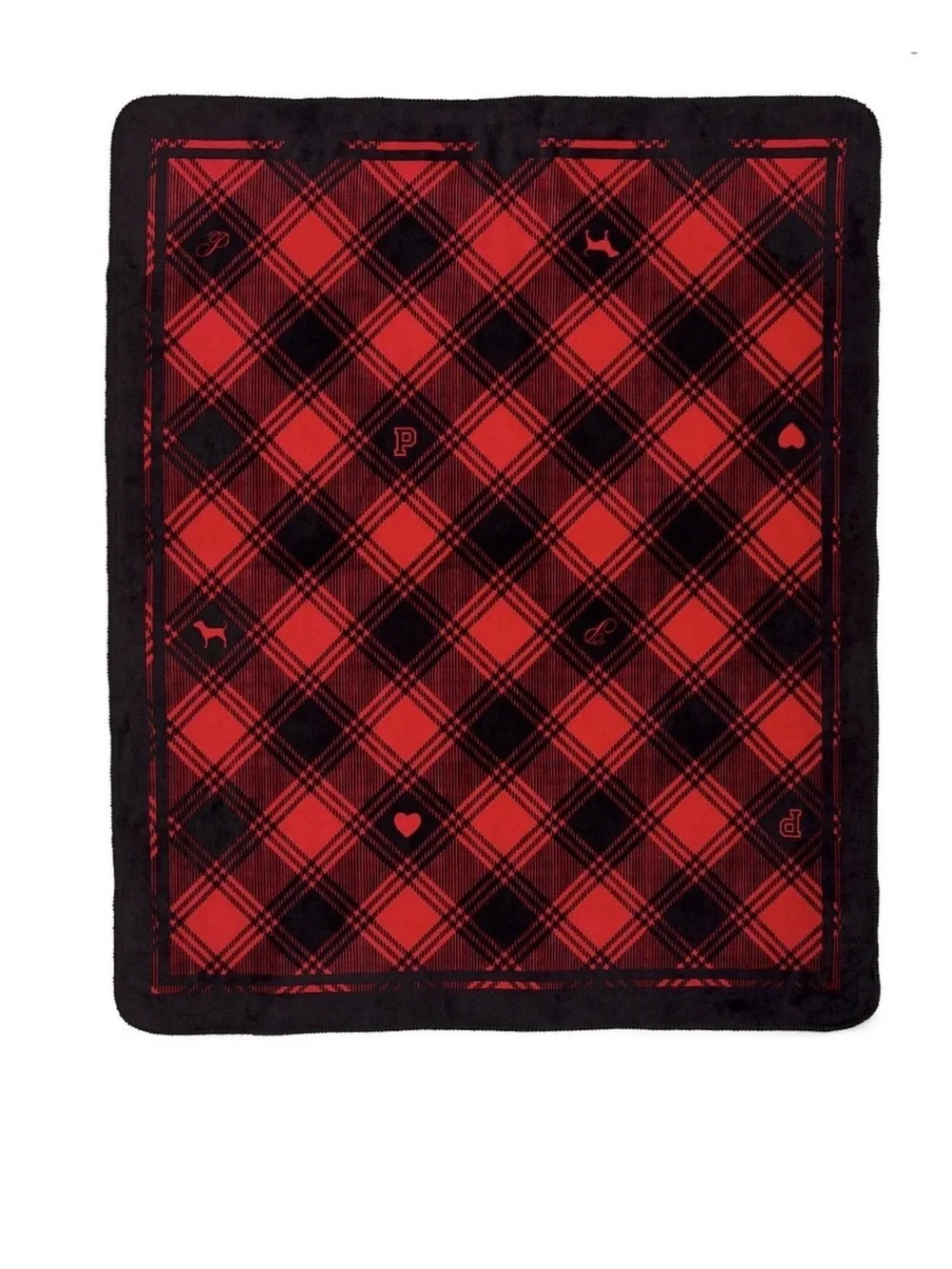 Victoria’s Secret PINK Sherpa Plaid Cozy Blanket ~ 50 x 60